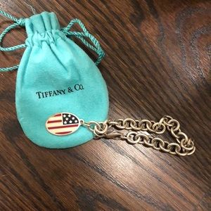 RARE Tiffany & Co American Flag Charm Bracelet
